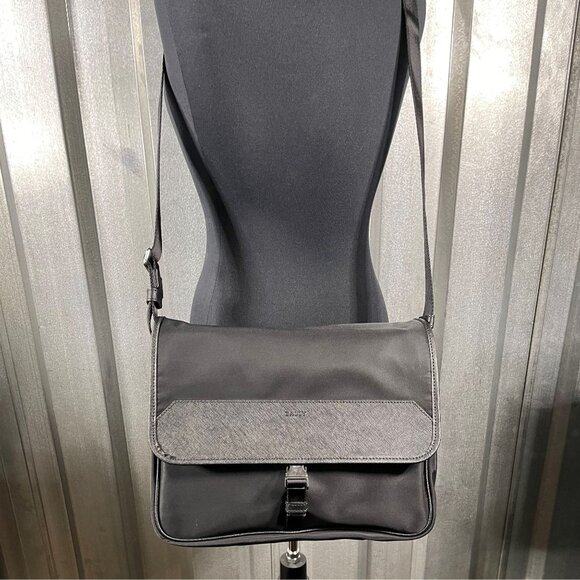 Bally Mens Terkos Black Fabric Messenger Bag - Picture 1 of 6